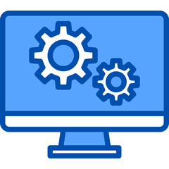 SEO blue outline icon