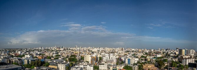 Panoramic view of the city of Santo Domingo, capital of the Dominican Republic - obrazy, fototapety, plakaty