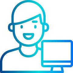 Computer outline icon