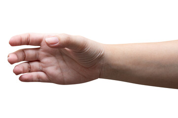 isolated of a woman's hand holding something.