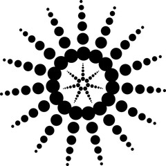 The illustrations and clipart. Vector image. Abstract image. Black dots in a circle pattern.