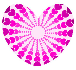 The illustrations and clipart. Vector image. Abstract image. Love in a circle pattern.