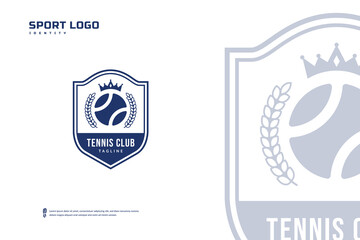 Tennis academy club logo, Tennis tournament emblems template. Sport team badge vector design