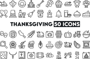 Thanksgiving Icon Pack lineal