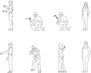 worker sketch vector design for clipart