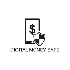 digital money safe icon , technology icon