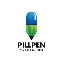 Medicine learning logo gradient vector illustration, Suitable for health education