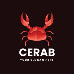 Crab logo gradient vector illustration