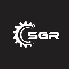 SGR letter technology logo design on black background. SGR creative initials letter IT logo concept. SGR setting shape design.
