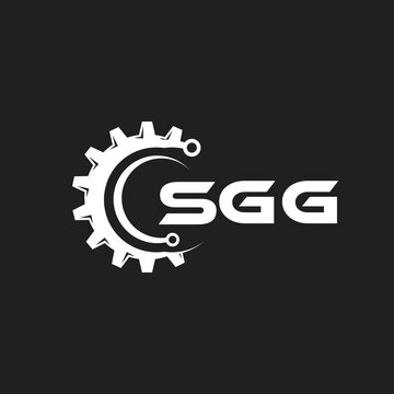 SGG letter technology logo design on black background. SGG creative initials letter IT logo concept. SGG setting shape design.
