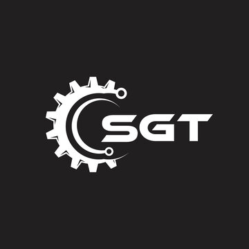 SGT letter technology logo design on black background. SGT creative initials letter IT logo concept. SGT setting shape design.
