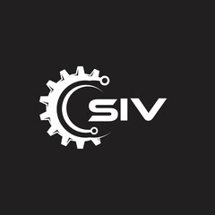 SIV letter technology logo design on black background. SIV creative initials letter IT logo concept. SIV setting shape design.
