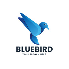 Bird logo gradient illustration icon template