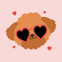 Brown Poodle Heart Eyes Valentines Day