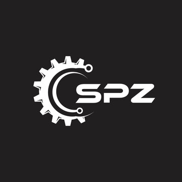 SPZ letter technology logo design on black background. SPZ creative initials letter IT logo concept. SPZ setting shape design.
