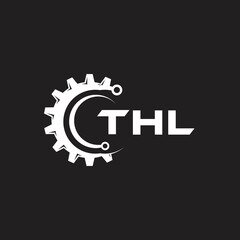 THL letter technology logo design on black background. THL creative initials letter IT logo concept. THL setting shape design.
