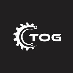 TOG letter technology logo design on black background. TOG creative initials letter IT logo concept. TOG setting shape design.
