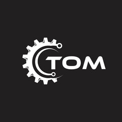 TOM letter technology logo design on black background. TOM creative initials letter IT logo concept. TOM setting shape design.
