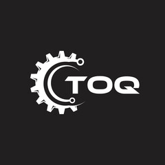 TOQ letter technology logo design on black background. TOQ creative initials letter IT logo concept. TOQ setting shape design.
