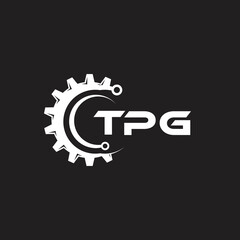 TPG letter technology logo design on black background. TPG creative initials letter IT logo concept. TPG setting shape design.
