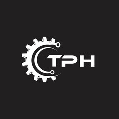 TPH letter technology logo design on black background. TPH creative initials letter IT logo concept. TPH setting shape design.
