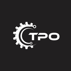 TPO letter technology logo design on black background. TPO creative initials letter IT logo concept. TPO setting shape design.
