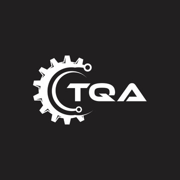 TQA letter technology logo design on black background. TQA creative initials letter IT logo concept. TQA setting shape design.
