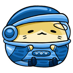 Cute Hamster Astronaut Profession Vector Illustration
