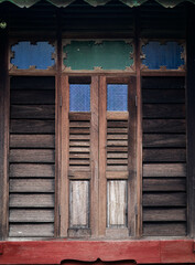 old and dirty classic wooden window