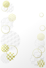 和柄の背景素材　空押し・箔押し風