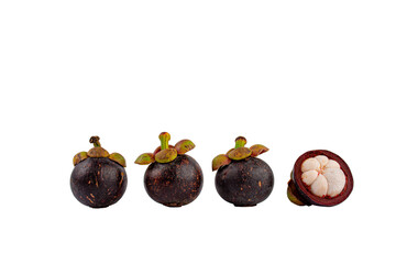 mangosteen fruit isolated on transparent background
