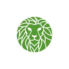 lion leaf logo design transparent background