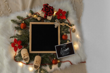 Letter board Baby Announcement . Baby Clothing Mock Up . Space for design . Pregnancy announcement...
