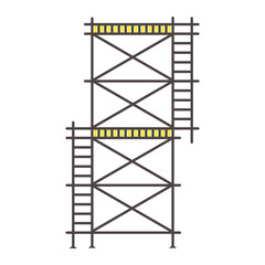 Scaffolding construction  flat line icon vector.