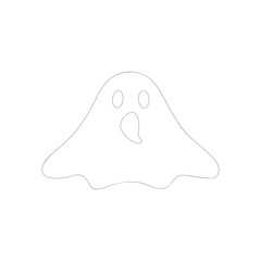 illustration of a cute ghost vector isolated on white background. Halloween ghost vector clipart. 