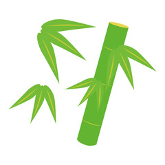 シンプルな竹と笹の葉のイラスト　お正月の飾り　七夕の飾り　年賀状素材