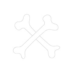 Crossbones line art Vector isolated on white background - Halloween vector. Halloween vector.