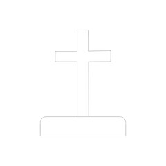 Cross on white background. Grave vector isolated on white background. Halloween vector.