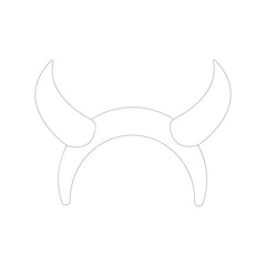 Obraz premium Horns headband, devilish scary monster vector illustration isolated. 