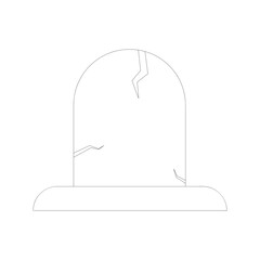 Grave vector isolated on white background. Halloween vector.
