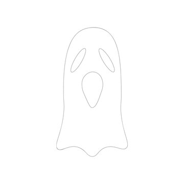Sketch of a Halloween scary ghost vector isolated on white background. spooky ghost vector.