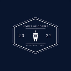 modern minimalist logo badge icon for design for coffee house 
