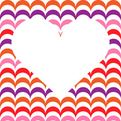 Pattern colorful hearts on white background. Color pattern with hearts. Space pattern hearts. Backdrop for valentines day or card love.