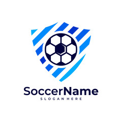 Shield Soccer logo template, Football Shield logo design vector