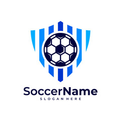 Obraz premium Shield Soccer logo template, Football Shield logo design vector