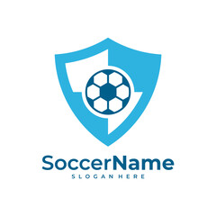 Obraz premium Shield Soccer logo template, Football Shield logo design vector