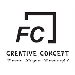 Square FC 2 Letter Logo Creative	