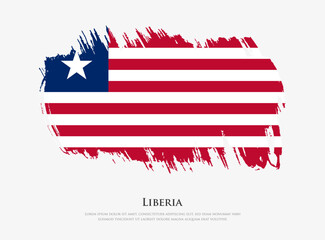 Creative textured flag of Liberia with brush strokes vector illustration