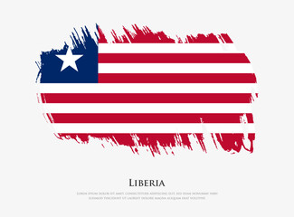 Naklejka premium Creative textured flag of Liberia with brush strokes vector illustration