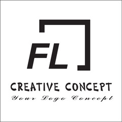 Square FL 2 Letter Logo Creative	